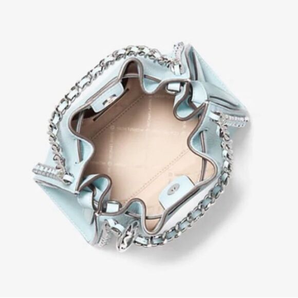 NEW! Michael Kors Baby Blue Mina Small Chain Crossbody Bag - Picture 2 of 4